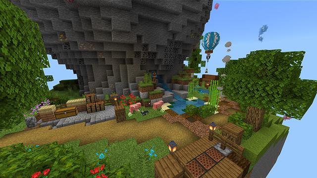 Screenshot of the Minecraft Bedrock Marketplace product Skyblock Base created by Blue Depth Games.