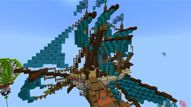 Screenshot of the Minecraft Bedrock Marketplace product Skyblock Base created by Blue Depth Games.