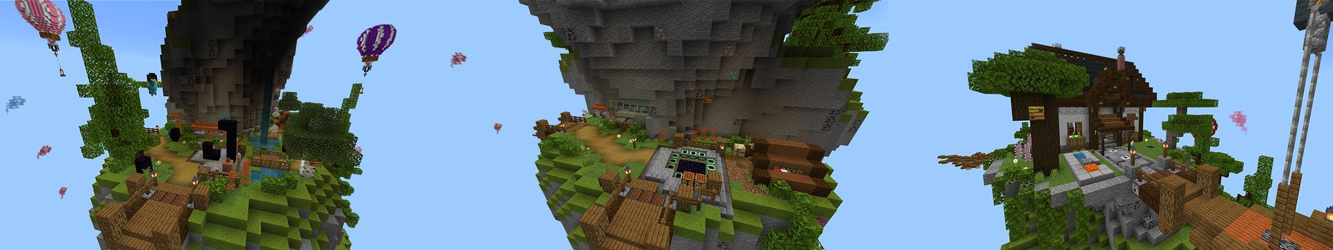 Panorama of the Minecraft Bedrock Marketplace product Skyblock Base created by Blue Depth Games.