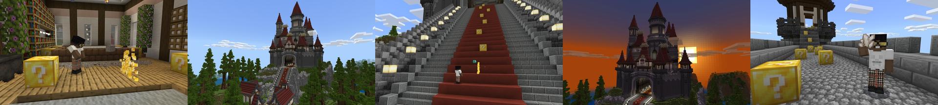 Panorama of the Minecraft Bedrock Marketplace product Lucky Blocks created by Box Build.