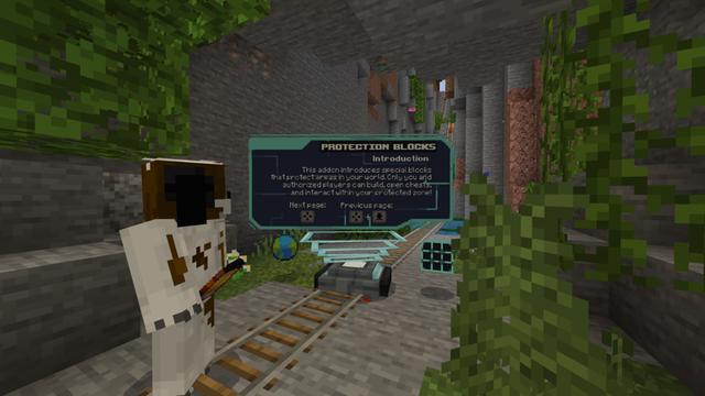 Screenshot of the Minecraft Bedrock Marketplace product Protection Blocks created by Box Build.