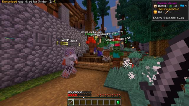 Screenshot of the Minecraft Bedrock Marketplace product Zombie Waves created by Box Build.