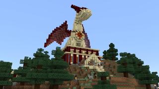 Screenshot of the Minecraft Bedrock Marketplace product Crimson Dragon Village created by BTWN Creations.