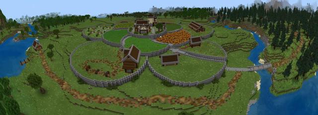 Panorama of the Minecraft Bedrock Marketplace product Farm Life created by BTWN Creations.