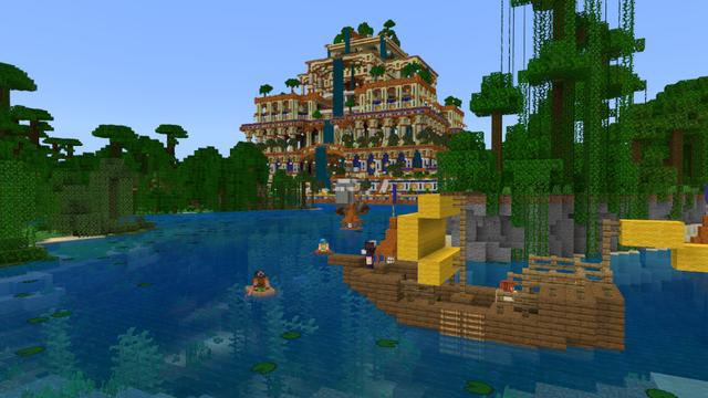 Screenshot of the Minecraft Bedrock Marketplace product Garden Temple created by BTWN Creations.