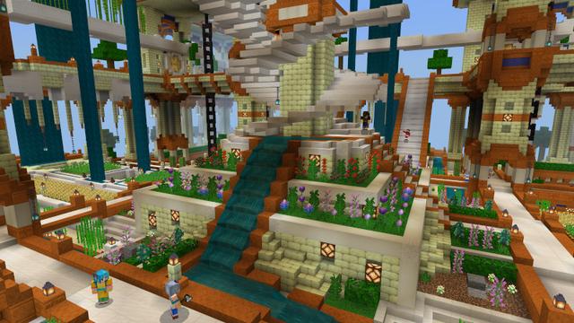 Screenshot of the Minecraft Bedrock Marketplace product Garden Temple created by BTWN Creations.