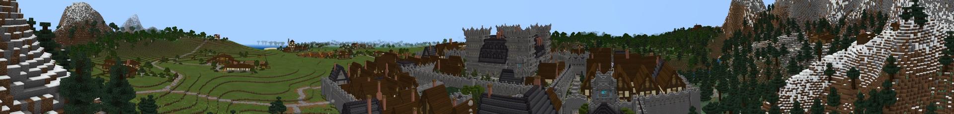 Panorama of the Minecraft Bedrock Marketplace product Graystone Keep created by BTWN Creations.