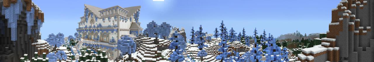 Panorama of the Minecraft Bedrock Marketplace product Ice Palace created by BTWN Creations.