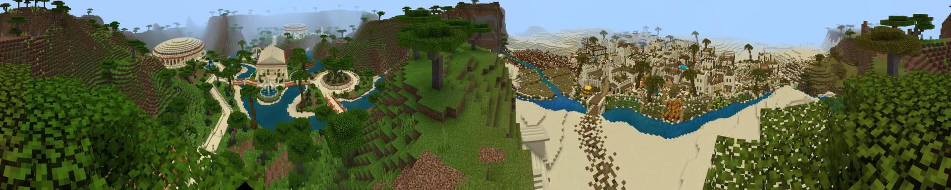 Panorama of the Minecraft Bedrock Marketplace product Lost Oasis created by BTWN Creations.