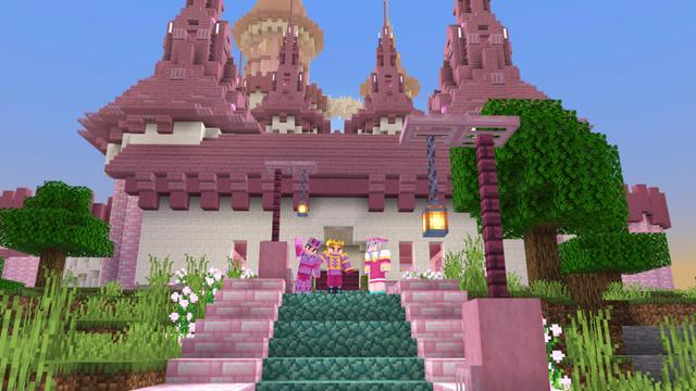 Screenshot of the Minecraft Bedrock Marketplace product Pink Palace created by BTWN Creations.