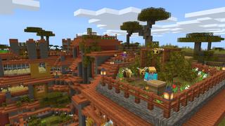 Screenshot of the Minecraft Bedrock Marketplace product Savanna Farm Village created by BTWN Creations.