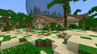 Screenshot of the Minecraft Bedrock Marketplace product Snow Globe Beach Resort created by BTWN Creations.