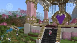 Screenshot of the Minecraft Bedrock Marketplace product Valentine's Garden created by BTWN Creations.
