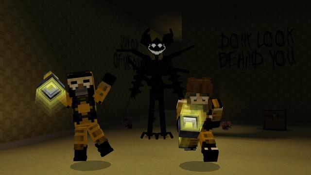 Screenshot of the Minecraft Bedrock Marketplace product Backrooms+ created by Builders Horizon.