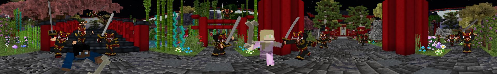 Panorama of the Minecraft Bedrock Marketplace product Blind & Sneak: Japanese Garden created by Builders Horizon.