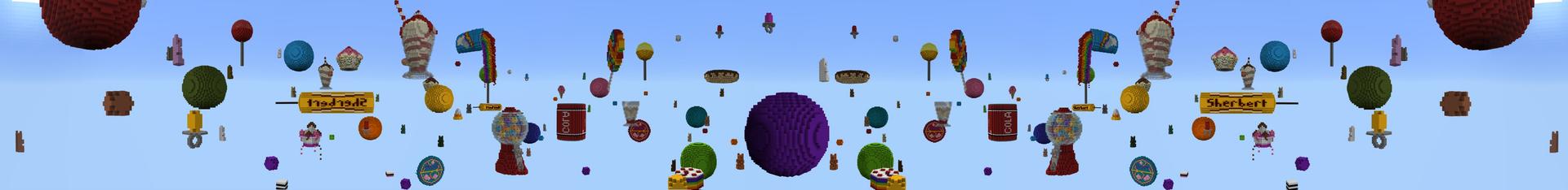 Panorama of the Minecraft Bedrock Marketplace product Candy Skyblock created by Builders Horizon.