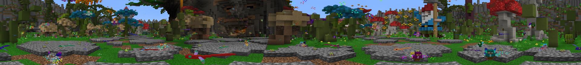 Panorama of the Minecraft Bedrock Marketplace product Enchanted Forest Minigame created by Builders Horizon.