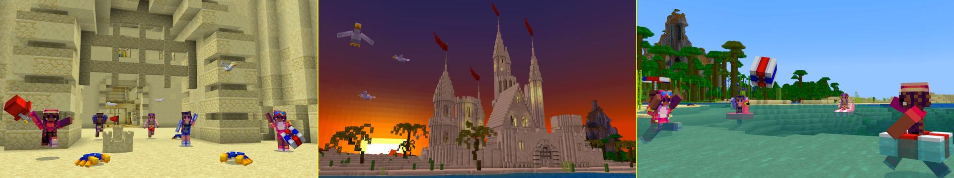 Panorama of the Minecraft Bedrock Marketplace product How To Live In A Sandcastle created by Builders Horizon.