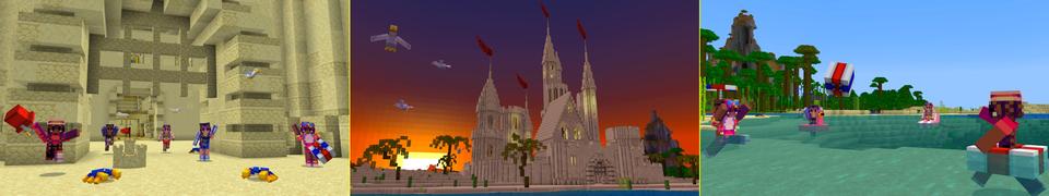 Panorama of the Minecraft Bedrock Marketplace product How To Live In A Sandcastle created by Builders Horizon.