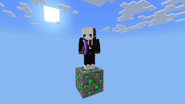 Screenshot of the Minecraft Bedrock Marketplace product One Block Hackers created by Builders Horizon.