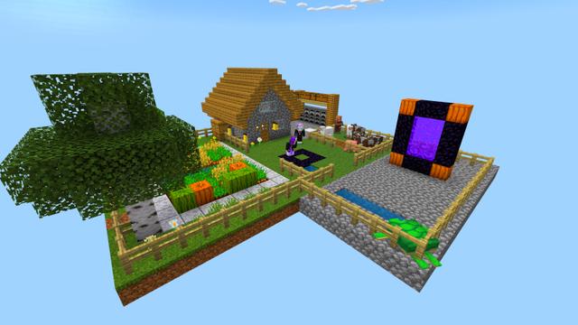 Screenshot of the Minecraft Bedrock Marketplace product One Block Hackers created by Builders Horizon.