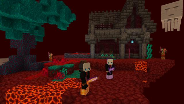 Screenshot of the Minecraft Bedrock Marketplace product One Block Hackers created by Builders Horizon.