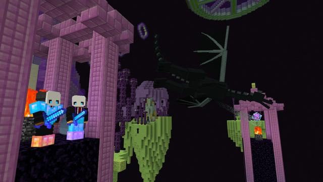 Screenshot of the Minecraft Bedrock Marketplace product One Block Hackers created by Builders Horizon.