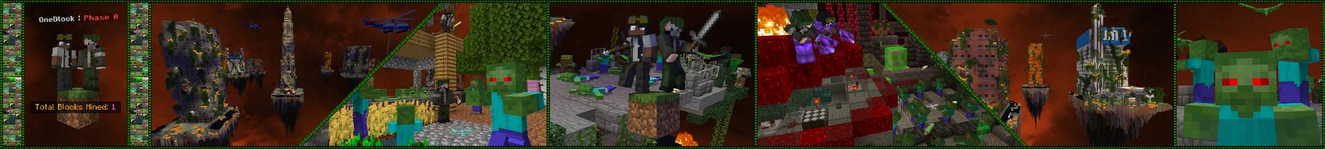 Panorama of the Minecraft Bedrock Marketplace product One Block Zombies created by Builders Horizon.