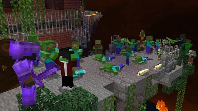 Screenshot of the Minecraft Bedrock Marketplace product One Block Zombies created by Builders Horizon.