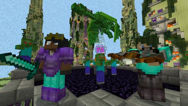 Screenshot of the Minecraft Bedrock Marketplace product One Block Zombies created by Builders Horizon.