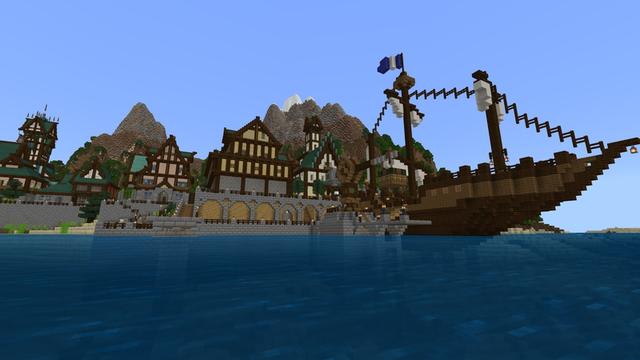Screenshot of the Minecraft Bedrock Marketplace product Port Side created by Builders Horizon.