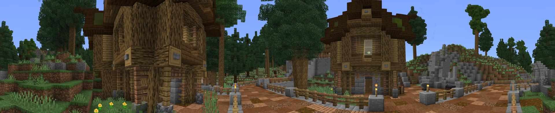 Panorama of the Minecraft Bedrock Marketplace product Wood Crest created by Builders Horizon.