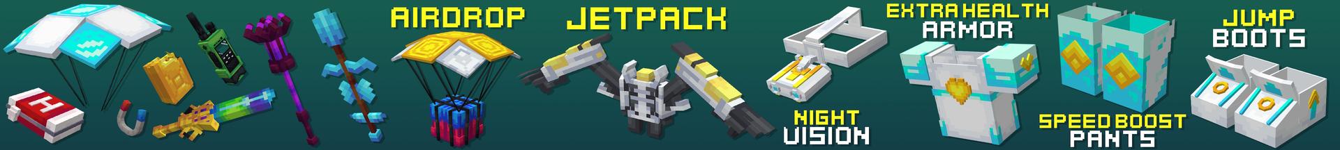 Panorama of the Minecraft Bedrock Marketplace product AirDrop Add-On created by Bunny Studios.