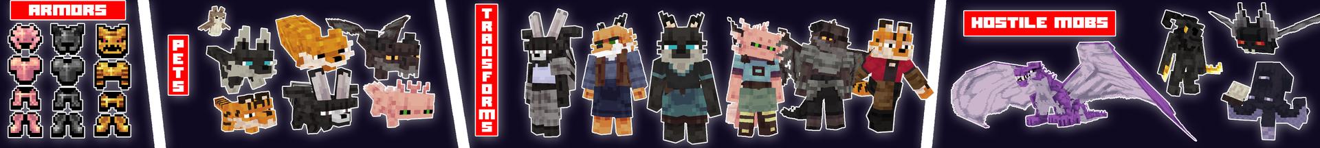 Panorama of the Minecraft Bedrock Marketplace product Become an Animal Add-On created by Bunny Studios.