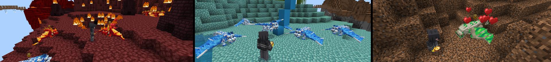 Panorama of the Minecraft Bedrock Marketplace product Dragon Pets created by Bunny Studios.