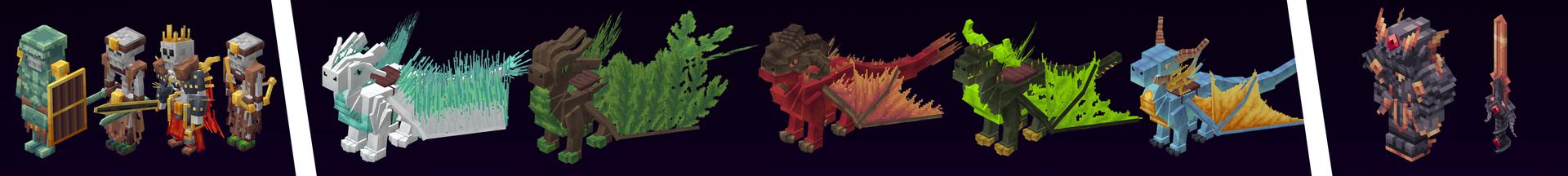 Panorama of the Minecraft Bedrock Marketplace product Dragons created by Bunny Studios.