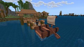 Screenshot of the Minecraft Bedrock Marketplace product HouseBoat Survival created by Bunny Studios.