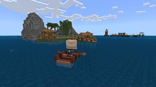 Screenshot of the Minecraft Bedrock Marketplace product HouseBoat Survival created by Bunny Studios.