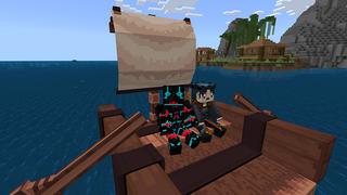 Screenshot of the Minecraft Bedrock Marketplace product HouseBoat Survival created by Bunny Studios.