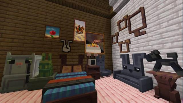 Screenshot of the Minecraft Bedrock Marketplace product Pet Furniture Add-On created by Bunny Studios.