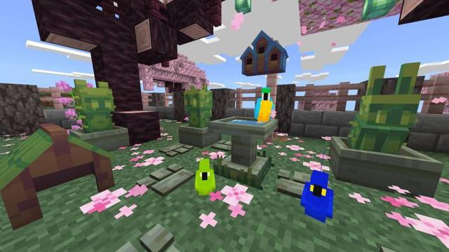 Screenshot of the Minecraft Bedrock Marketplace product Pet Furniture Add-On created by Bunny Studios.