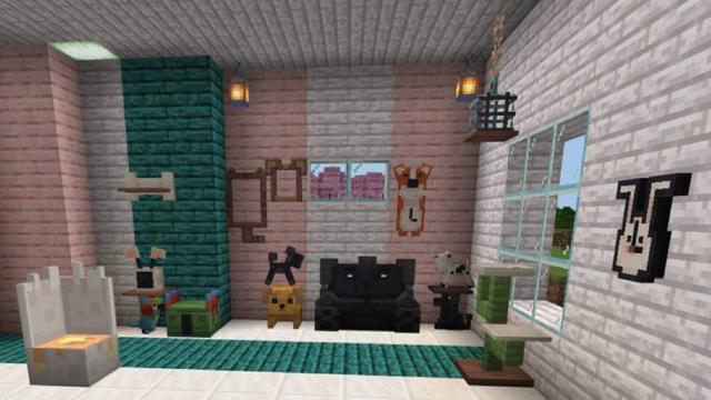 Screenshot of the Minecraft Bedrock Marketplace product Pet Furniture Add-On created by Bunny Studios.