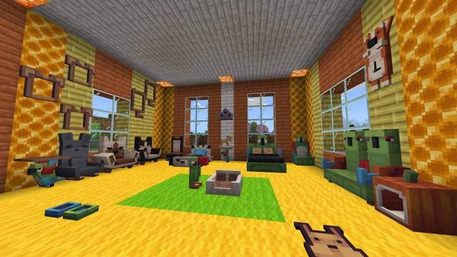 Screenshot of the Minecraft Bedrock Marketplace product Pet Furniture Add-On created by Bunny Studios.
