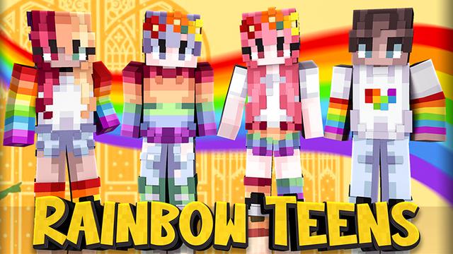 Thumbnail of the Minecraft Bedrock Marketplace product Rainbow Teens created by Bunny Studios.