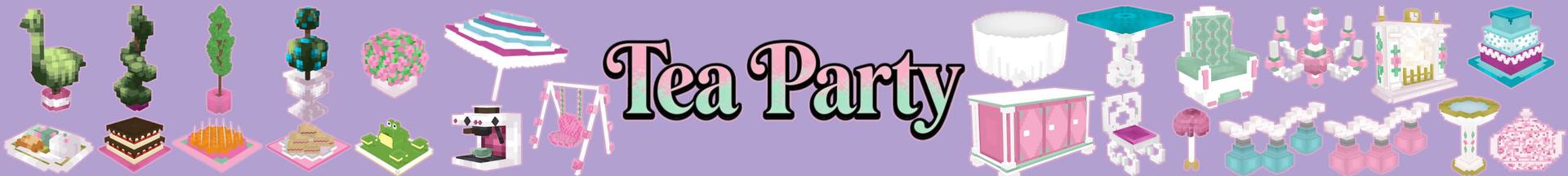 Panorama of the Minecraft Bedrock Marketplace product Tea Party Add-On created by Bunny Studios.