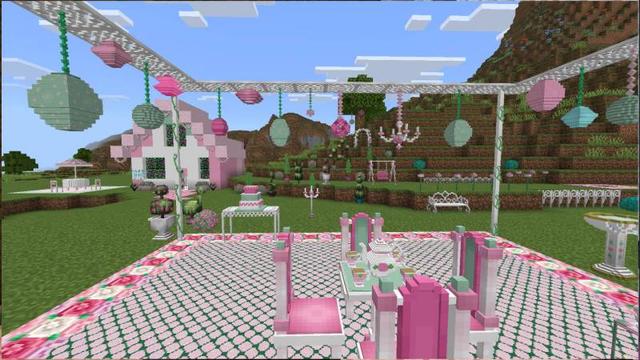 Screenshot of the Minecraft Bedrock Marketplace product Tea Party Add-On created by Bunny Studios.
