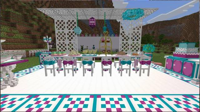 Screenshot of the Minecraft Bedrock Marketplace product Tea Party Add-On created by Bunny Studios.