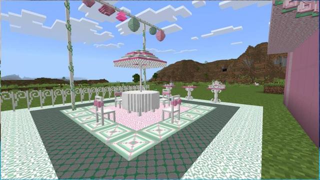 Screenshot of the Minecraft Bedrock Marketplace product Tea Party Add-On created by Bunny Studios.