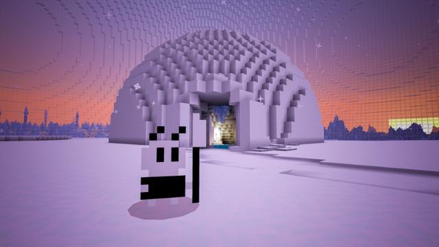 Screenshot of the Minecraft Bedrock Marketplace product Gormi’s Winter Wonderland created by Cambridge University.