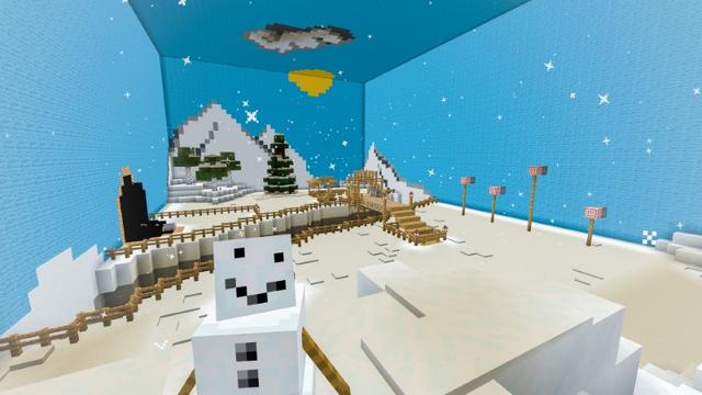 Screenshot of the Minecraft Bedrock Marketplace product Gormi’s Winter Wonderland created by Cambridge University.